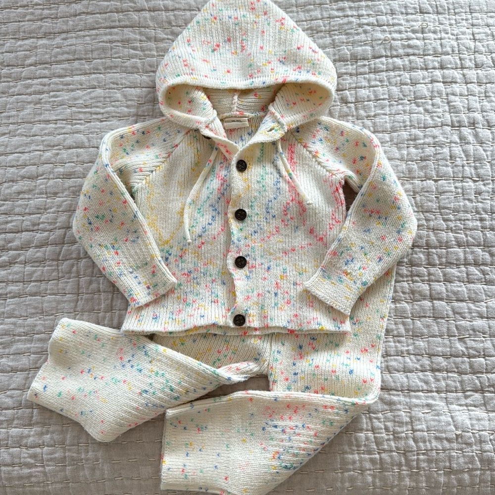 Vintage Confetti knit toddler set